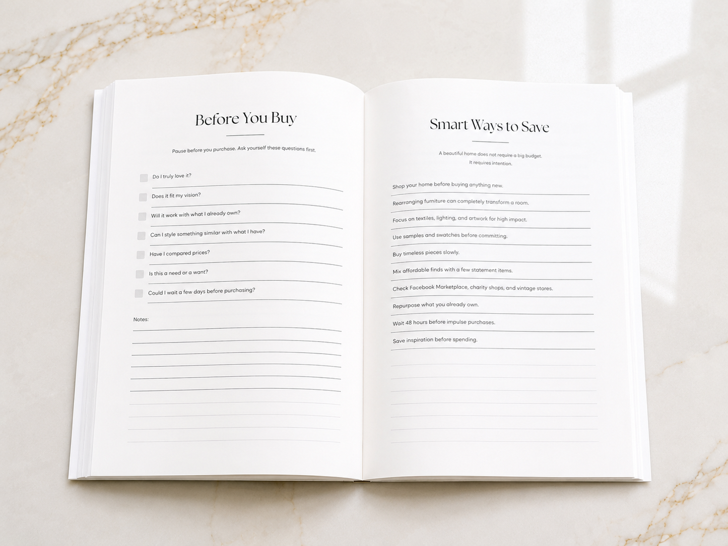Open Build Your World Journal showing the Smart Ways to Save pages