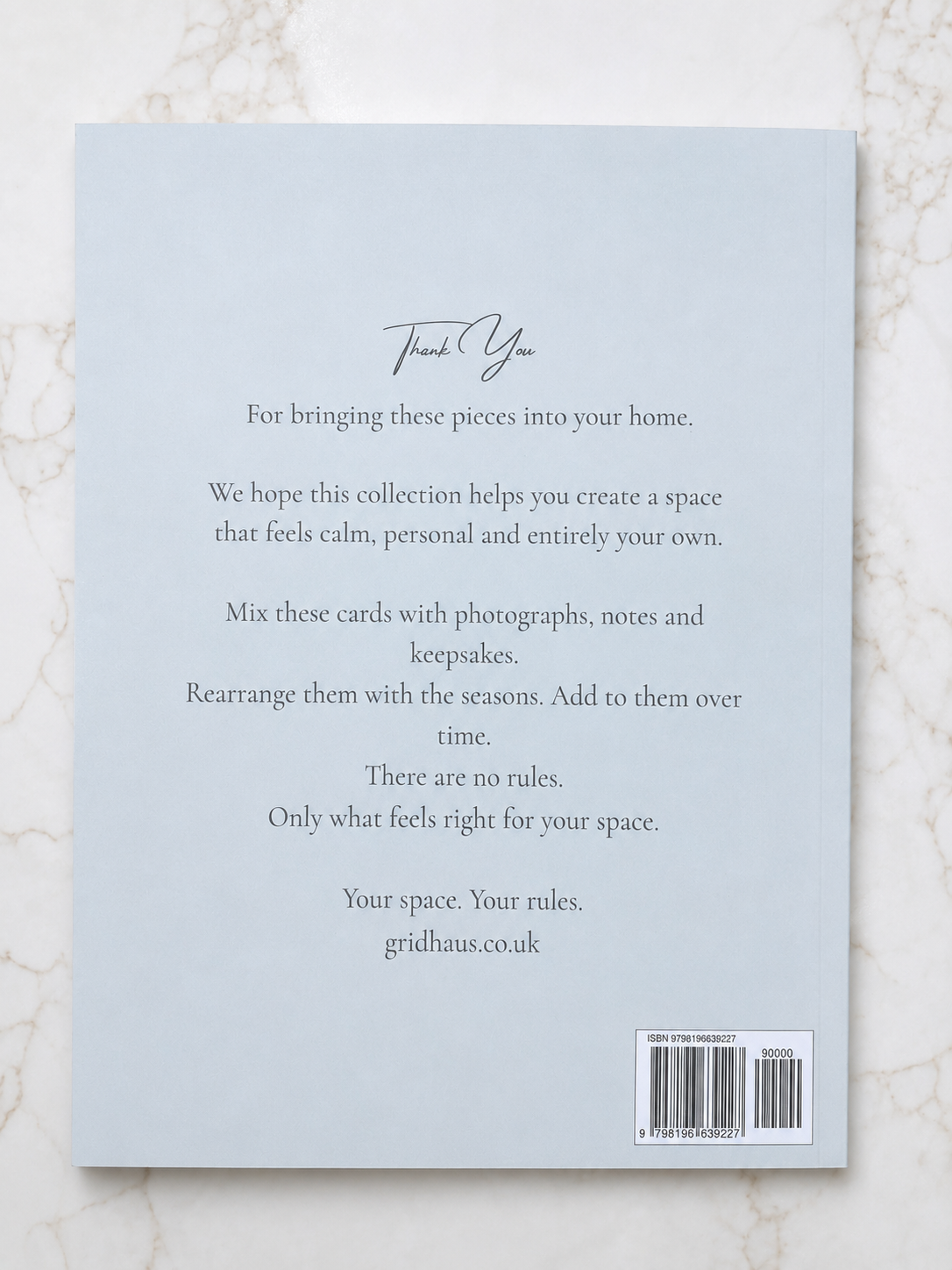 ridHaus Quote & Art Collection — close-up of quote card on metal grid