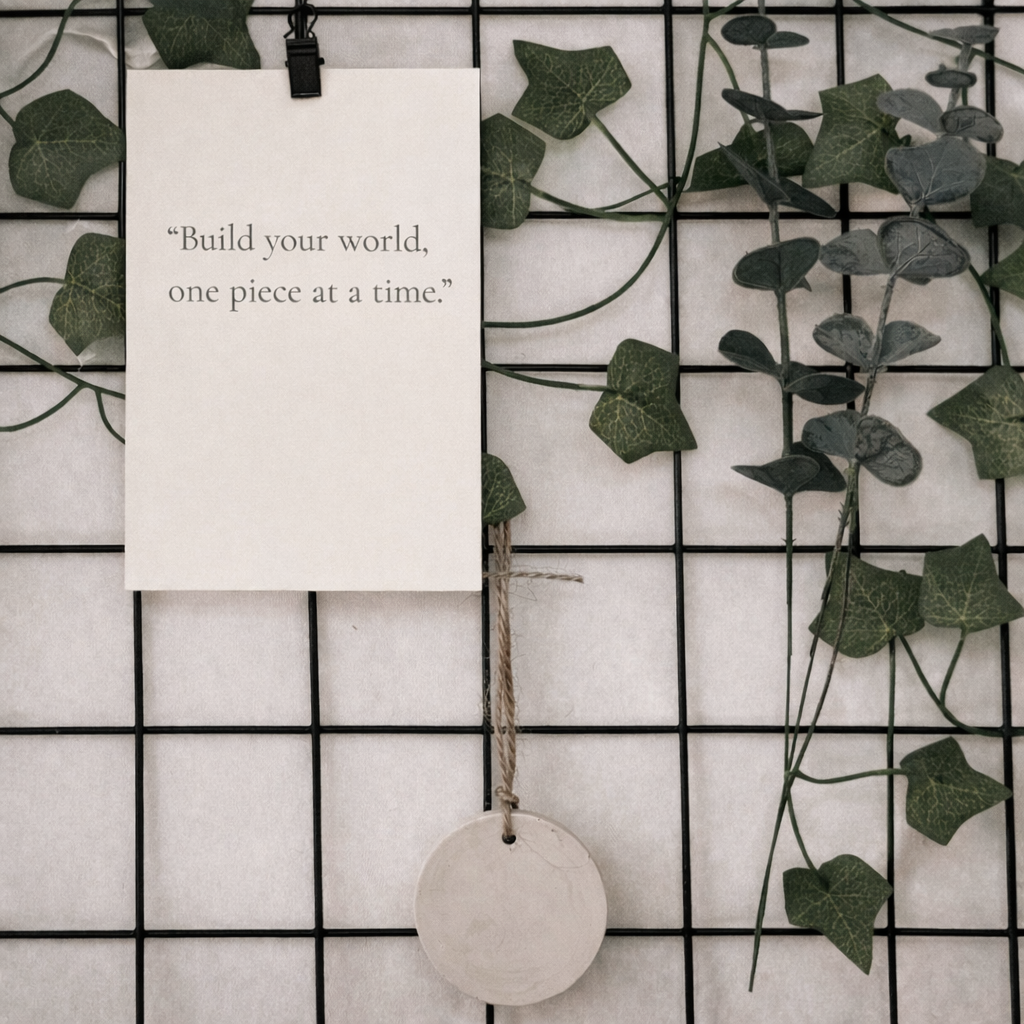 Botanical Calm – Wall Grid Décor Kit (Complete Metal Grid with Clips)
