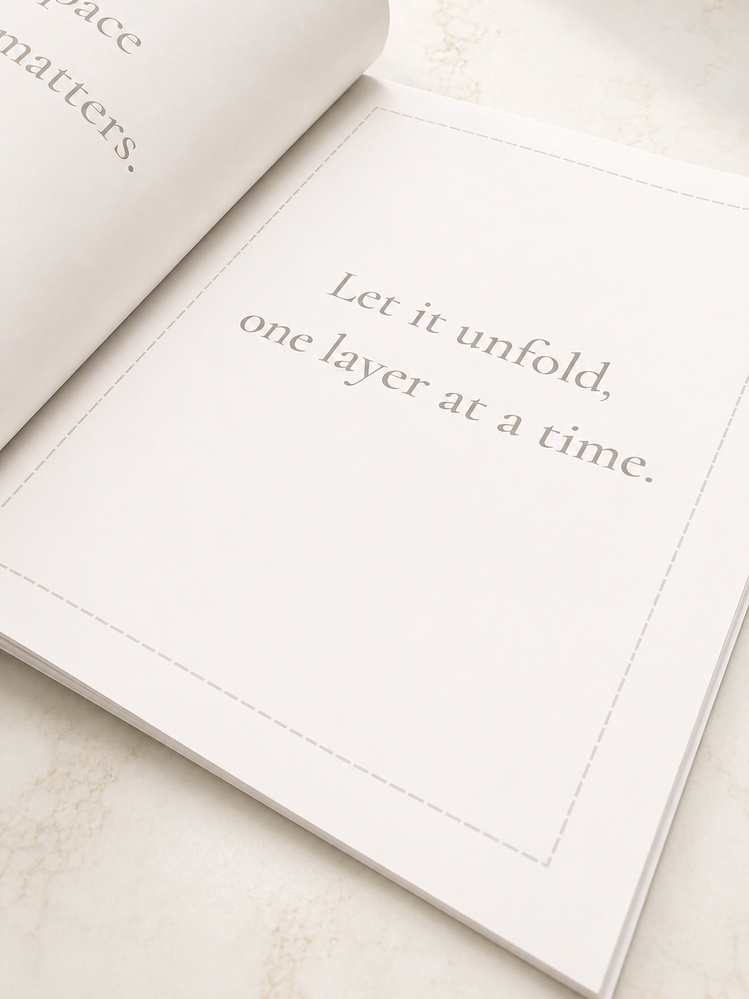 Modular wall grid display featuring quote art and botanical elements