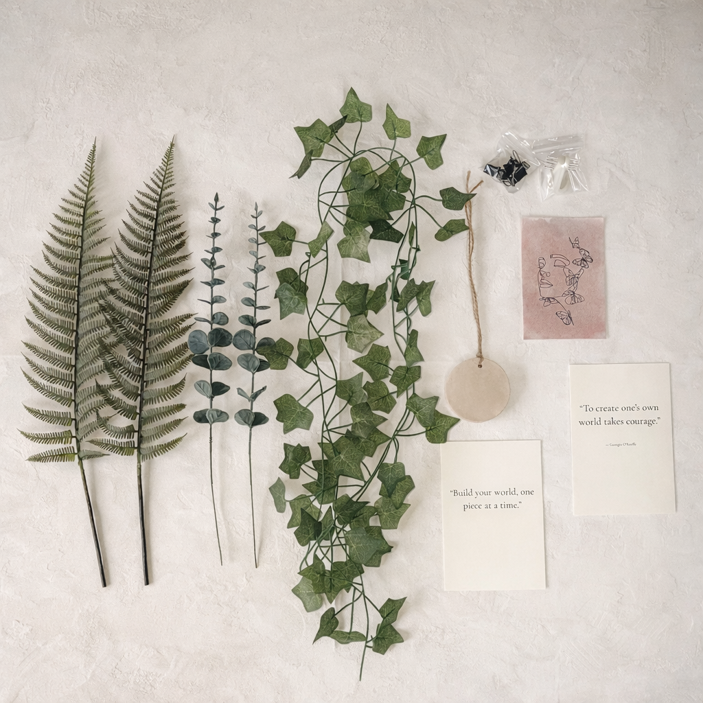 Botanical Calm – Wall Grid Décor Kit (Complete Metal Grid with Clips)